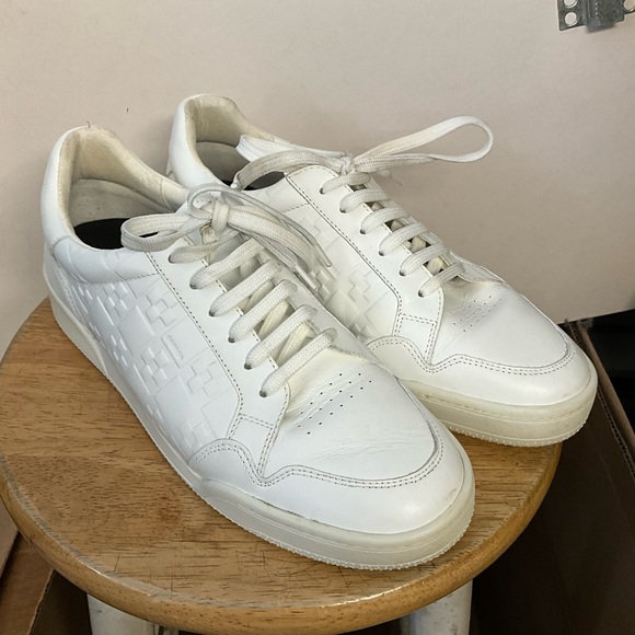 Cross Embossed cross leather sneakers - Picture 2 of 6